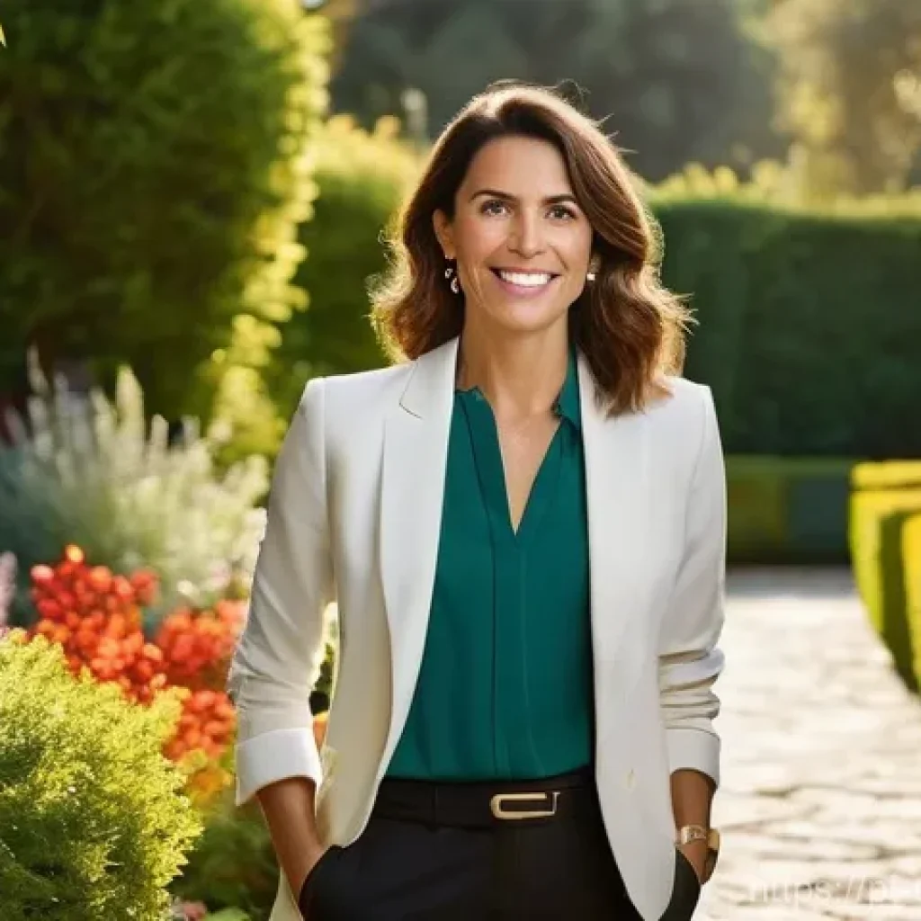 작업치료사의 이직 후 근무 경험 - **Prompt:** A Portuguese female occupational therapist, in her late 30s, stands confidently at the e...