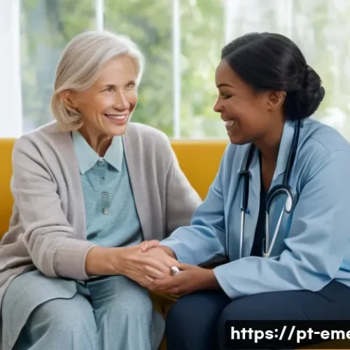 Home 18 작업치료사의 의료 윤리 실천 사례 - **Prompt:** A warm and inviting scene depicting an occupational therapist, a woman in her late 30s w...