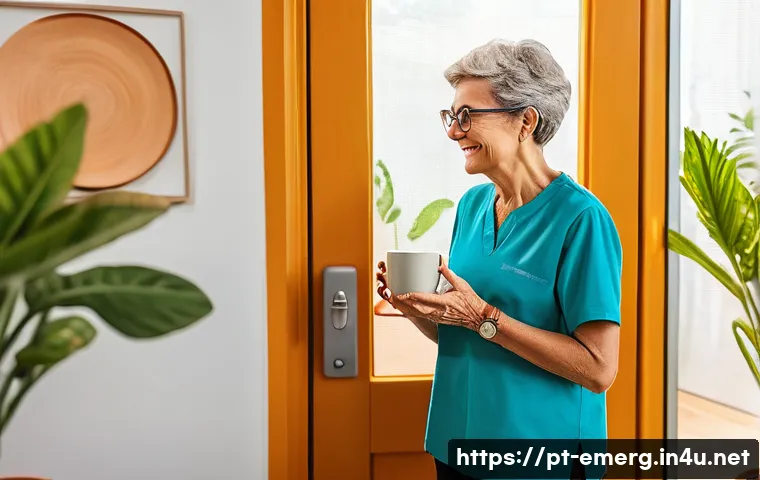 작업치료사의 환자 회복 지원 사례 - A warm and inviting occupational therapy session in a modern Brazilian home, showing a middle-aged w...