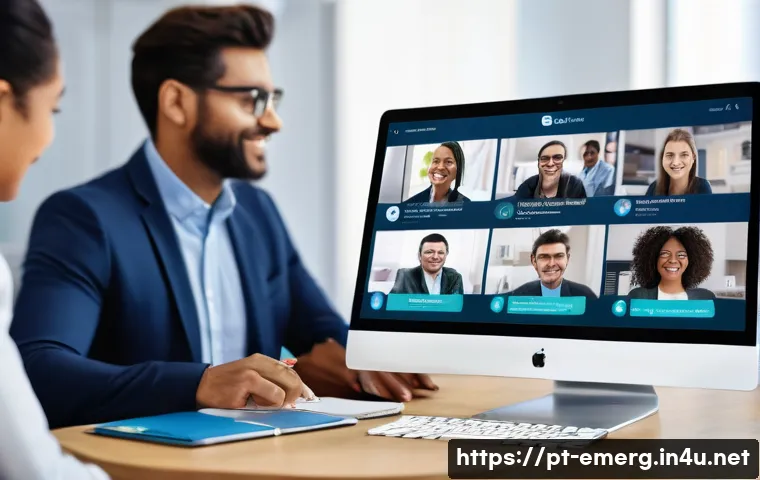 작업치료사의 글로벌 네트워크 형성 사례 - A vibrant digital workspace showing diverse occupational therapists from around the world collaborat...