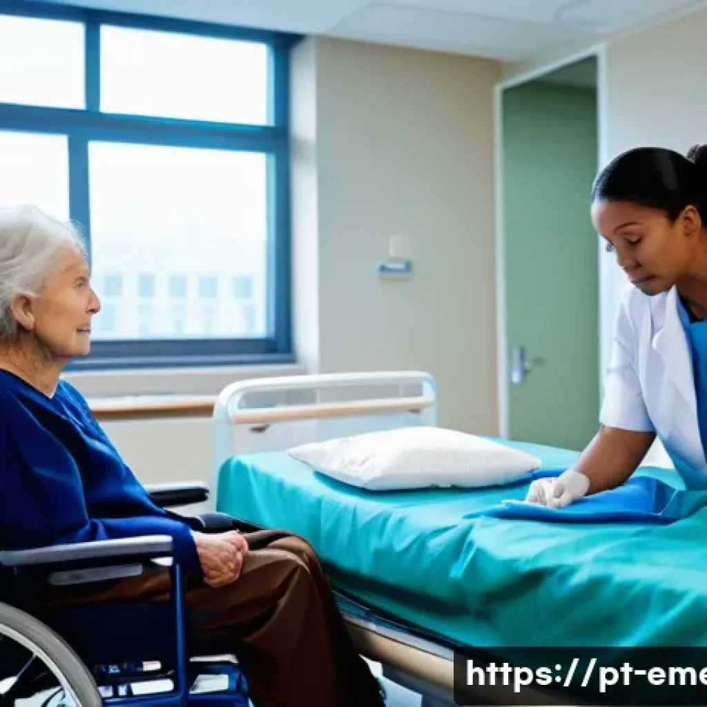 작업치료사의 임상 실습 사례 - A clinical occupational therapy student attentively assisting an elderly stroke patient in a bright,...