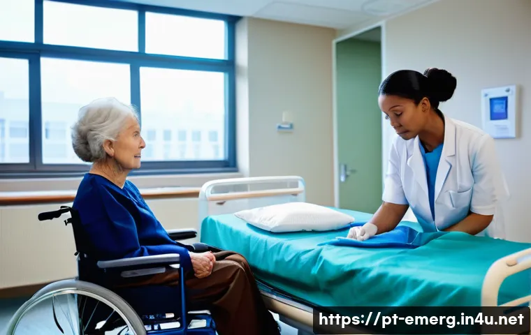 작업치료사의 임상 실습 사례 - A clinical occupational therapy student attentively assisting an elderly stroke patient in a bright,...