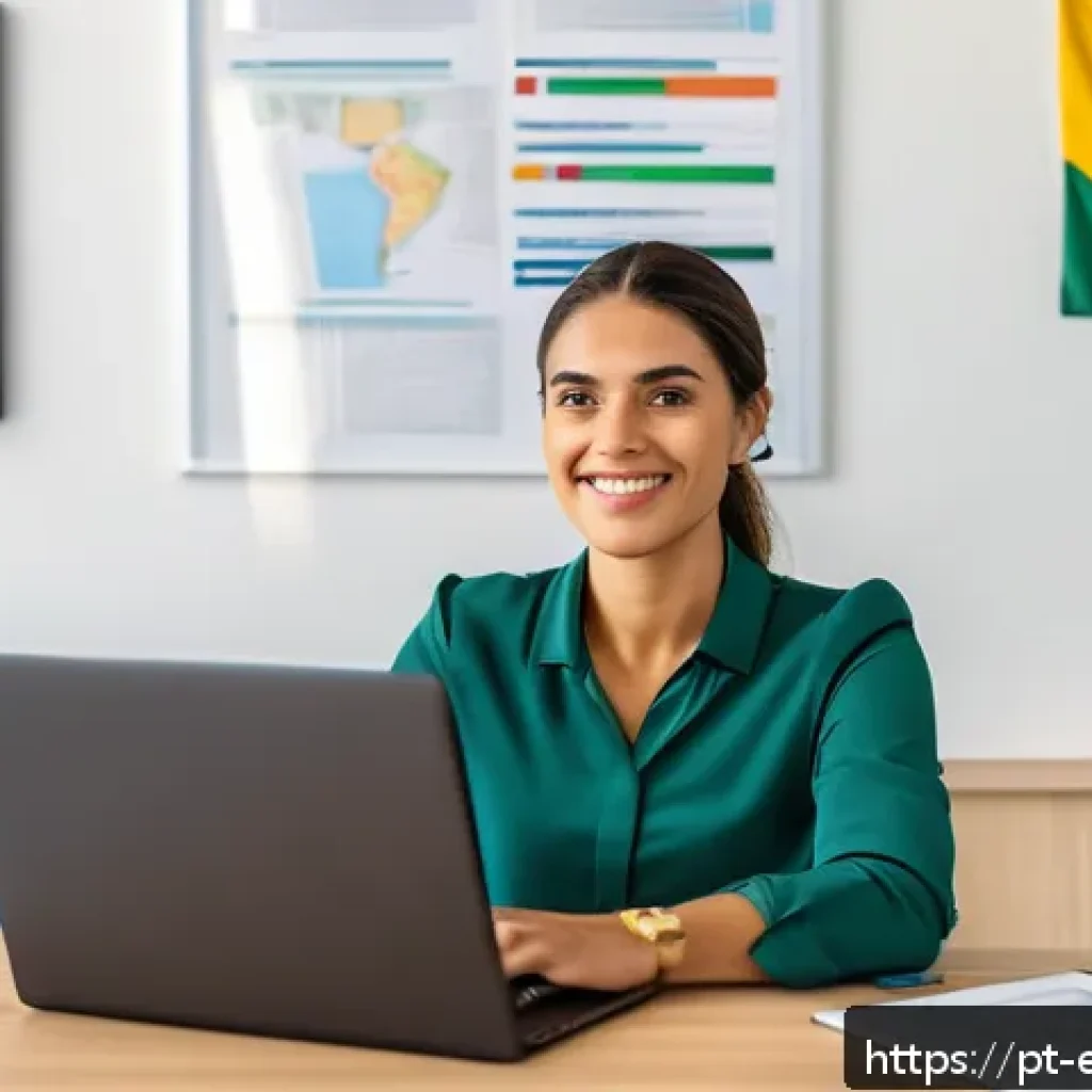 작업치료사의 자격증 유지 사례 연구 - A professional Brazilian occupational therapist in a modern clinic environment, wearing smart busine...