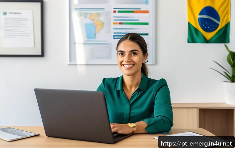 작업치료사의 자격증 유지 사례 연구 - A professional Brazilian occupational therapist in a modern clinic environment, wearing smart busine...