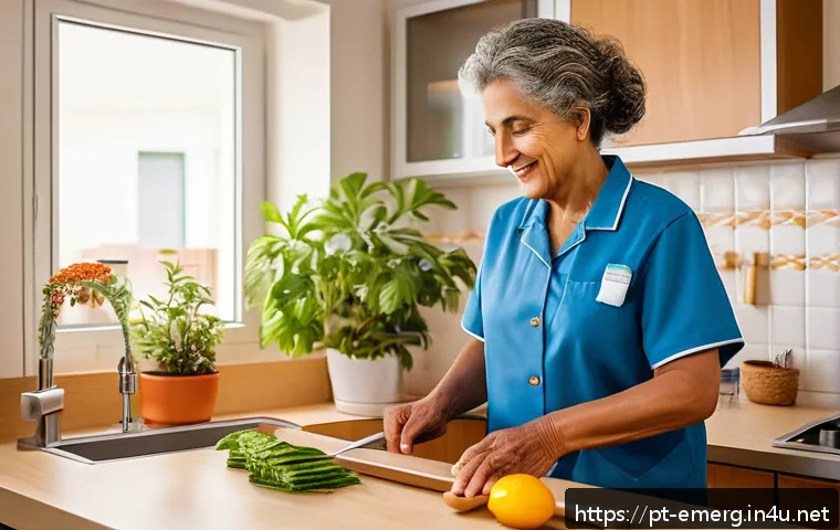 작업치료사의 환자 운동 사례 - A detailed scene of an occupational therapist working closely with an elderly Brazilian patient in a...