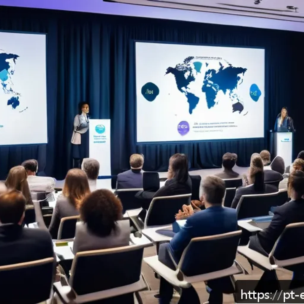 작업치료사의 글로벌 네트워킹 방법 - A professional occupational therapist presenting at an international conference, standing confidentl...