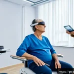 작업치료사 전문성 키우는 방법 - A professional occupational therapist conducting a neurological rehabilitation session with a middle...