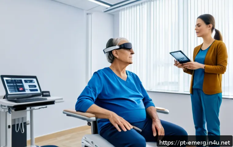 작업치료사 전문성 키우는 방법 - A professional occupational therapist conducting a neurological rehabilitation session with a middle...